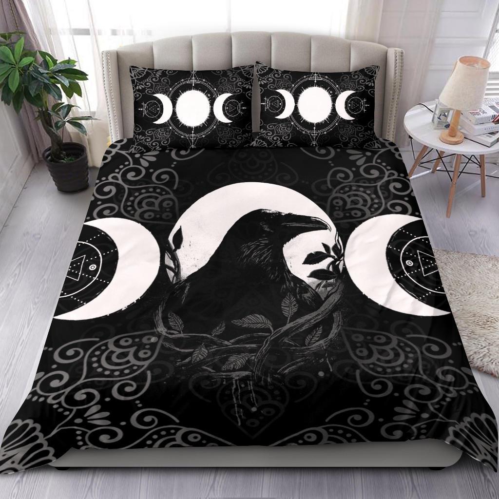 Gothic raven moon wicca Bedding Set-MoonChildWorld